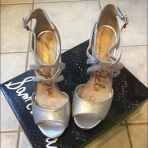 Silver Sam Edelman Aeryn strappy heels size 7.5